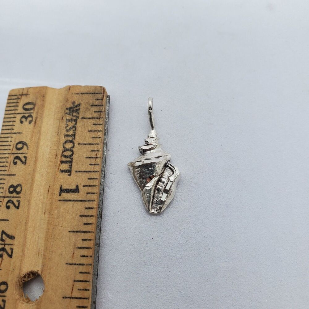 Sterling Silver Conch Shell Pendant 925